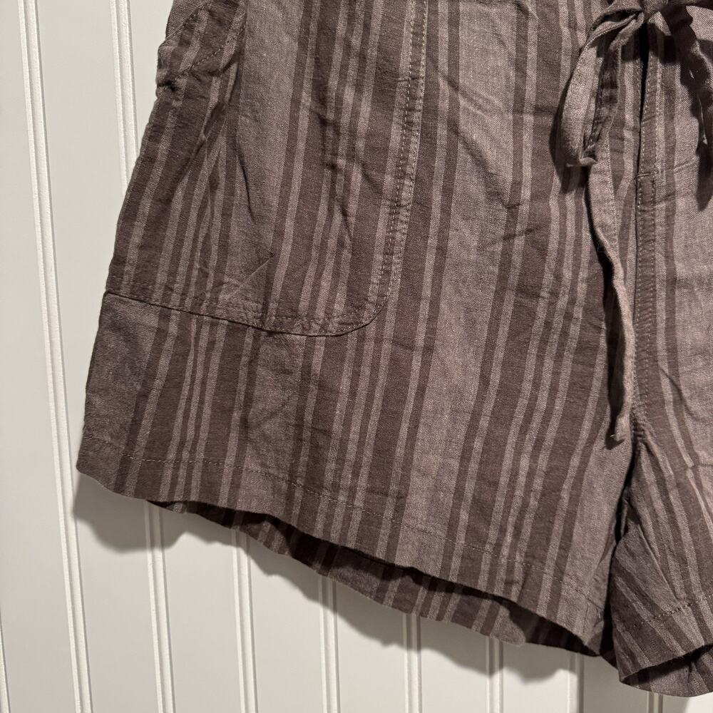 Torrid Brown Striped Linen Shorts Pull On NEW Plus Size 18 - Picture 3 of 8